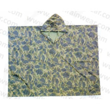 Poncho de polyester à camouflage minéral avec revêtement PVC